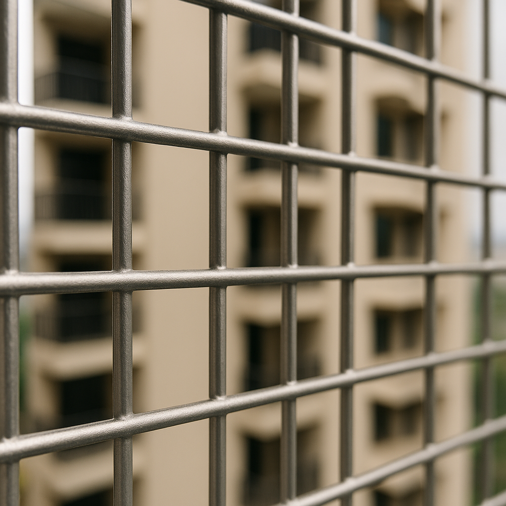 Close View of Stainless Steel Plated Mesh for Balcony Safety